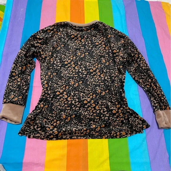 Cuddl Duds Thick Velvet Velour Sweater Longsleeve Shirt w/ Thumb Holes Petite M - Picture 5 of 11